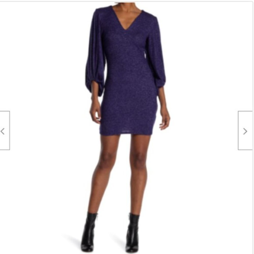 Max + Ash Balloon Sleeve Knit Mini Dress *SO CUTE* Size Large